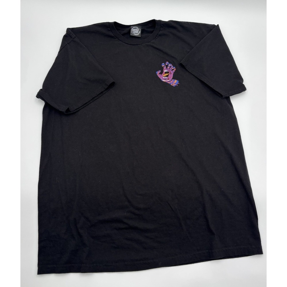 Santa Cruz Screaming Hand Graphic T Shirt Mens Black Psychedelic Slim Fit 0009